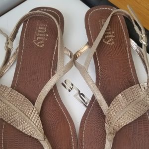 Unity Gold Strap Wedged Sandals